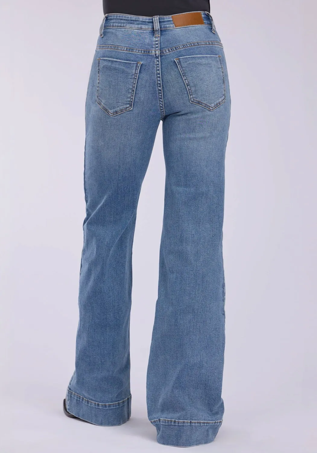 Recycled Fiber Content Clean Piece Tin Haul Womens 870 Claire Side Yokes Blue Cotton Blend Jeans