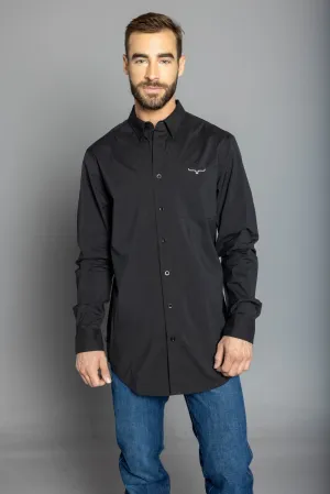 Durable Fabric Kimes Ranch Mens Team Shirt Black Cotton Blend L/S Shirt Reinforced Seams Active Layer Kimes Ranch Mens Team Shirt Black Cotton Blend L/S Shirt