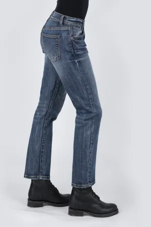 Durable Feel Stetson Womens Blue Cotton Blend Boyfriend Fit Jeans Stetson Womens Blue Cotton Blend Boyfriend Fit Jeans Riveted Stress Points Functional Fit