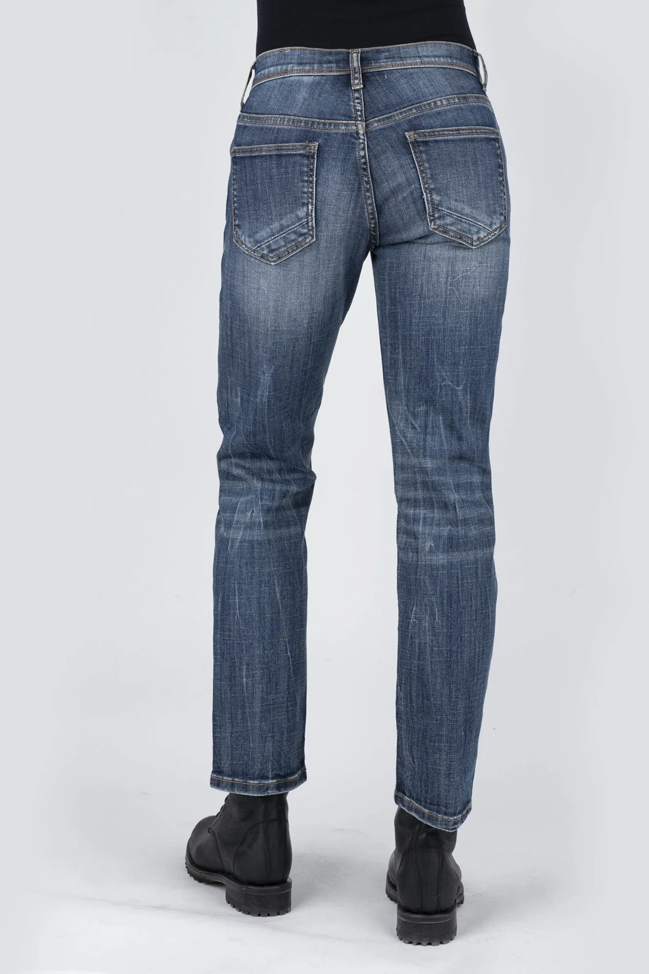 Stetson Womens Blue Cotton Blend Boyfriend Fit Jeans Weekender Wear Couple Look Work Ready