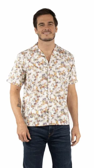 Durable Material Scully Mens Egyptian Sequin Print Natural 100% Cotton S/S Shirt Bold Prints Scully Mens Egyptian Sequin Print Natural 100% Cotton S/S Shirt