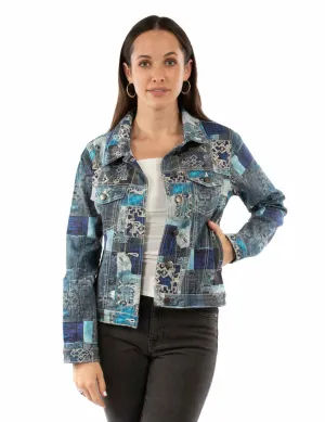 Durable Shape Scully Womens Patchwork Print Dark Blue Cotton Blend Cotton Jacket Scully Womens Patchwork Print Dark Blue Cotton Blend Cotton Jacket Easy Outfit Weekend Warrior Creative Look Modern