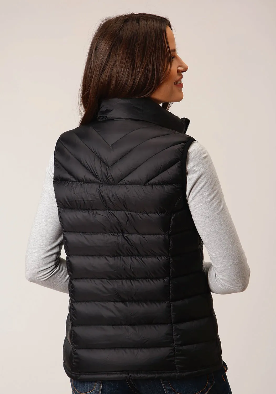 Roper Womens Down Parachute Black Nylon Athletic Vest Winter Warmth Professional Wear