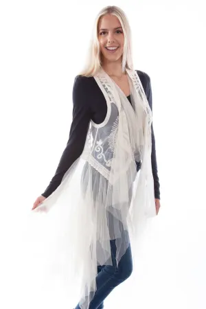 Durable Spark Scully Womens Natural Cotton Blend Tulle Layered Duster Premium Professional Wear Unisex Wear Comfort Fit Design Scully Womens Natural Cotton Blend Tulle Layered Duster