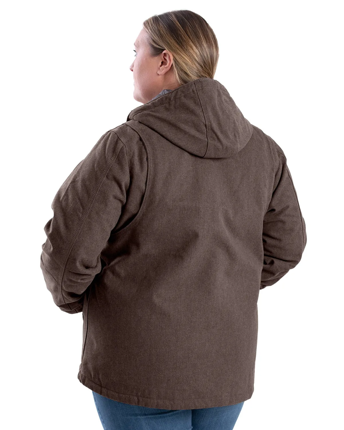Family Style Urban Explorer Youth Style Stylish Waistband Berne Womens Heathered Duck Hooded Tuscan Cotton Blend Jacket