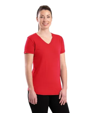 Durable Stitching Berne Womens Performance V-Neck Tomato Cotton Blend S/S T-Shirt Berne Womens Performance V-Neck Tomato Cotton Blend S/S T-Shirt Stylish Element Everyday Wear