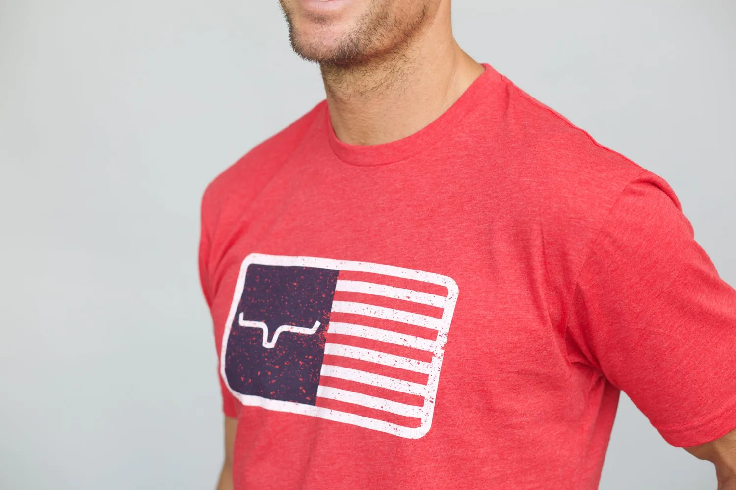 Active Lifestyle Cooling Mesh Lining Kimes Ranch Mens American Trucker Tee Red Cotton Blend S/S T-Shirt