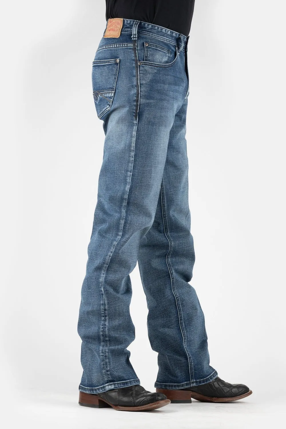 Stetson Mens Blue Cotton Blend Fit 2 Tone 1312 Modern Jeans Evening Stroll Comfy
