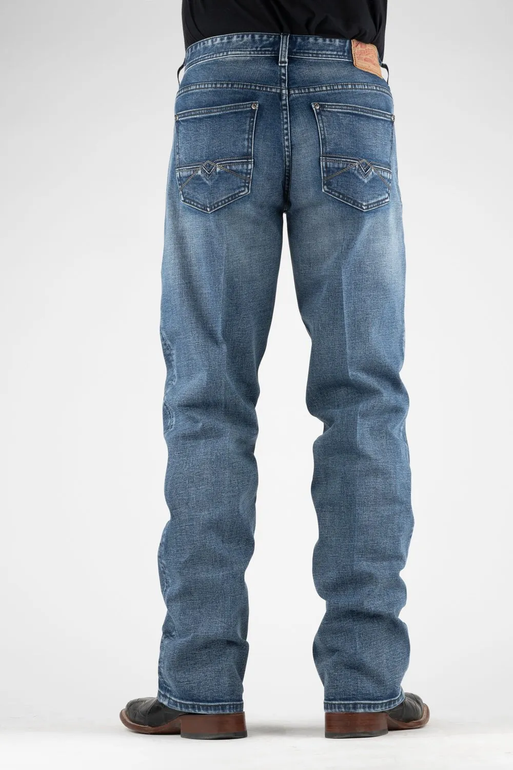 Relaxed Design Style Smooth Shape Stetson Mens Blue Cotton Blend Fit 2 Tone 1312 Modern Jeans