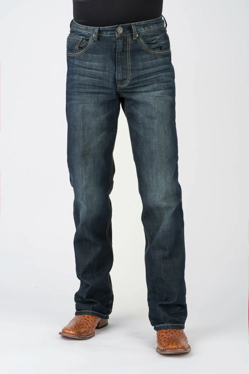 Weekend Getaway Luxury Beach Day Stetson Mens Blue Cotton Blend Piece Back X Jeans