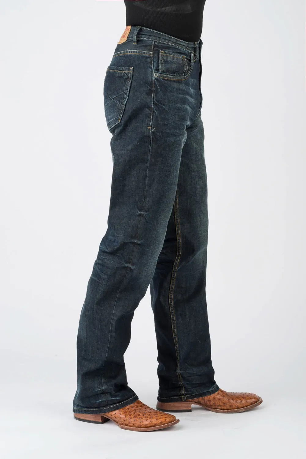 Stetson Mens Blue Cotton Blend Piece Back X Jeans Style Appropriate Closet Classic
