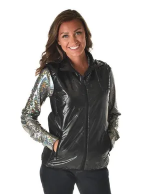Durable Twist Cowgirl Tuff Womens Midweight Logo Black 100% Polyester Softshell Vest Cowgirl Tuff Womens Midweight Logo Black 100% Polyester Softshell Vest Abrasion Resistant Surface