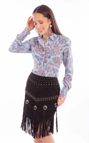 Durable Twist Scully Womens Concho Fringe Black Lamb Suede Skirt Scully Womens Concho Fringe Black Lamb Suede Skirt Fashionable Fit Teen Outfit Night Out Party Look