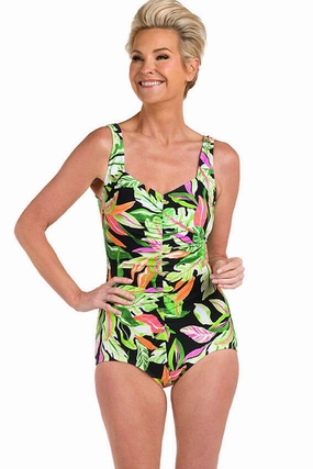 DurableThreadCount Rainforest Rainbow Girl Leg Swimsuit Reflective Trim Details Rainforest Rainbow Girl Leg Swimsuit