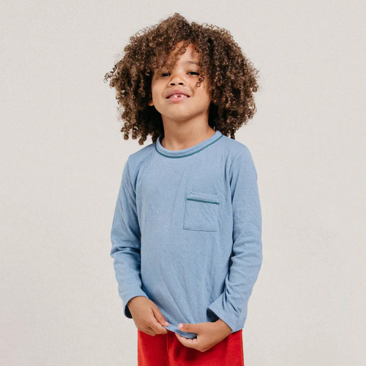 Dusty Blue Edward Long-Sleeve Tee