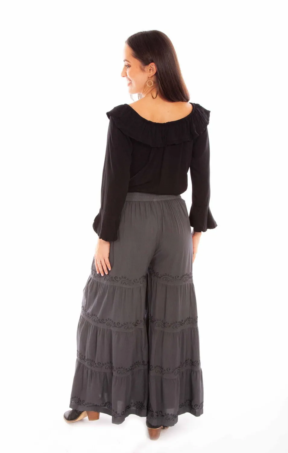 Scully Womens Gun Metal Rayon Palazzo Pants All Round Piece