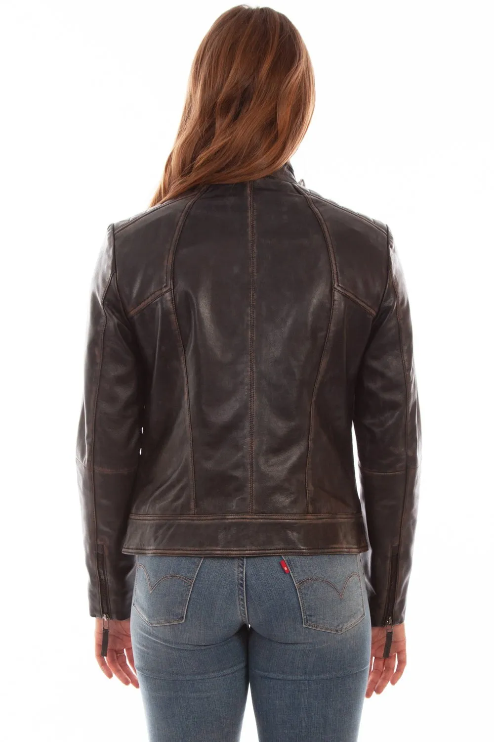 Scully Womens Black Lamb Leather Vintage Jacket Beach Day Minimalist Style Youth Style Elegant Urban Explorer Athlete Fit
