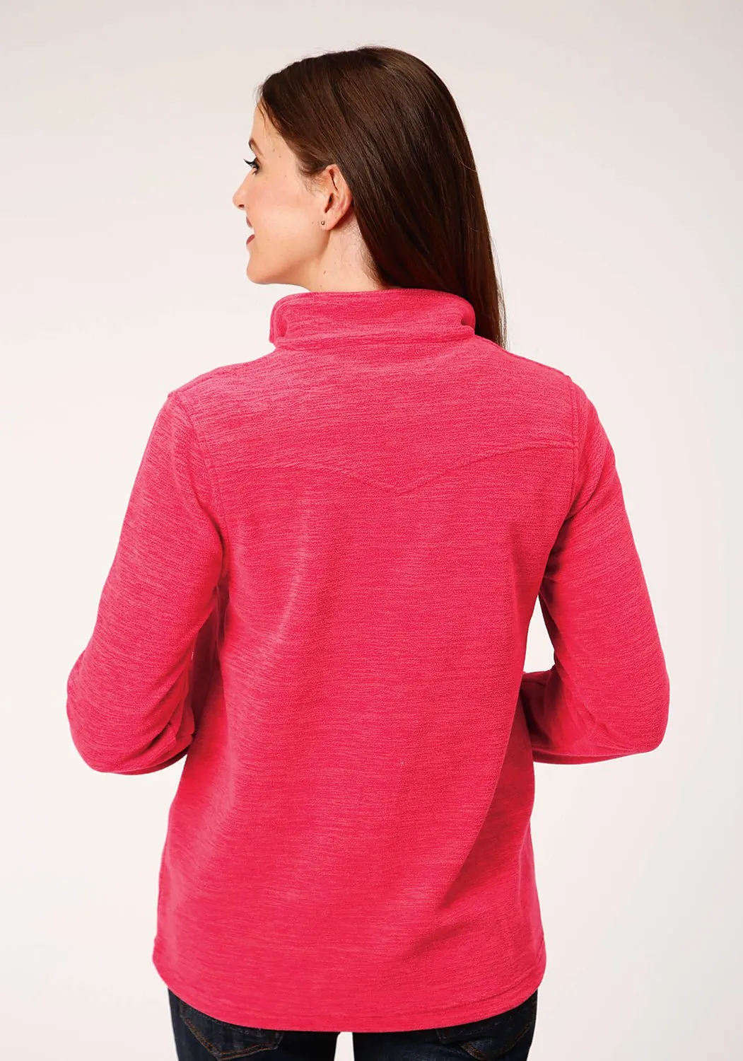 Active Fit Trendy Evening Stroll Roper Womens Neon Pink Polyester Micro Fleece Jacket