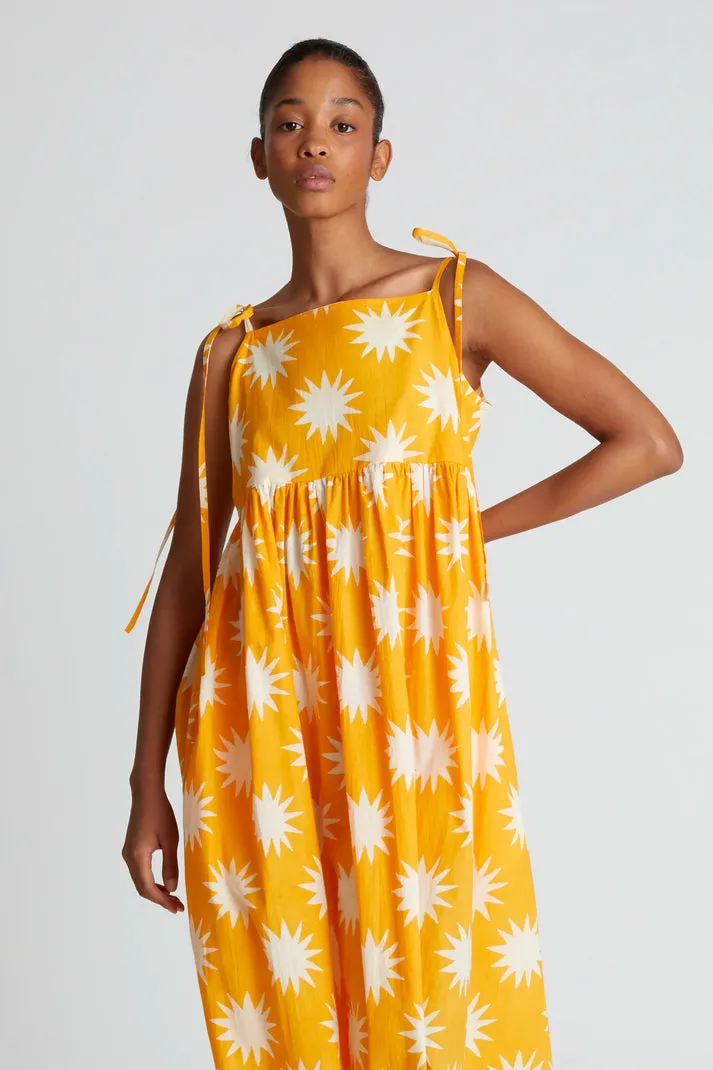 Refined Presence Strappy Maxi Dress in Big Sun Yellow
