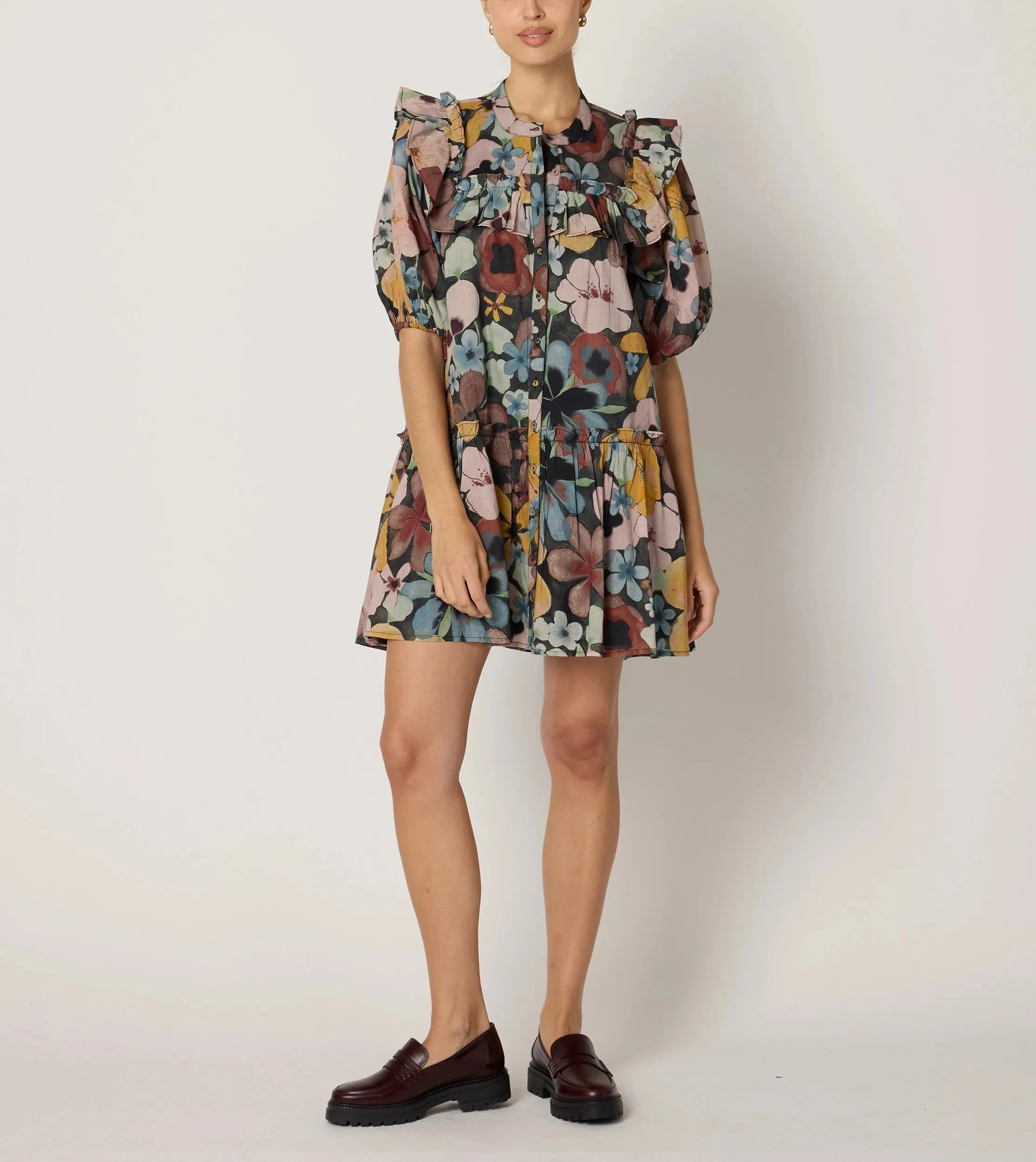 Tatiana Mini Dress | Foraged Violets Event Perfect Office Shape
