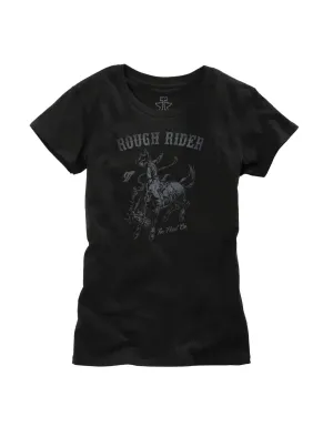 Easy Comfort Tin Haul Womens Black 100% Cotton Rough Rider S/S T-Shirt Tin Haul Womens Black 100% Cotton Rough Rider S/S T-Shirt Comfy Fit Comfortable Fabric