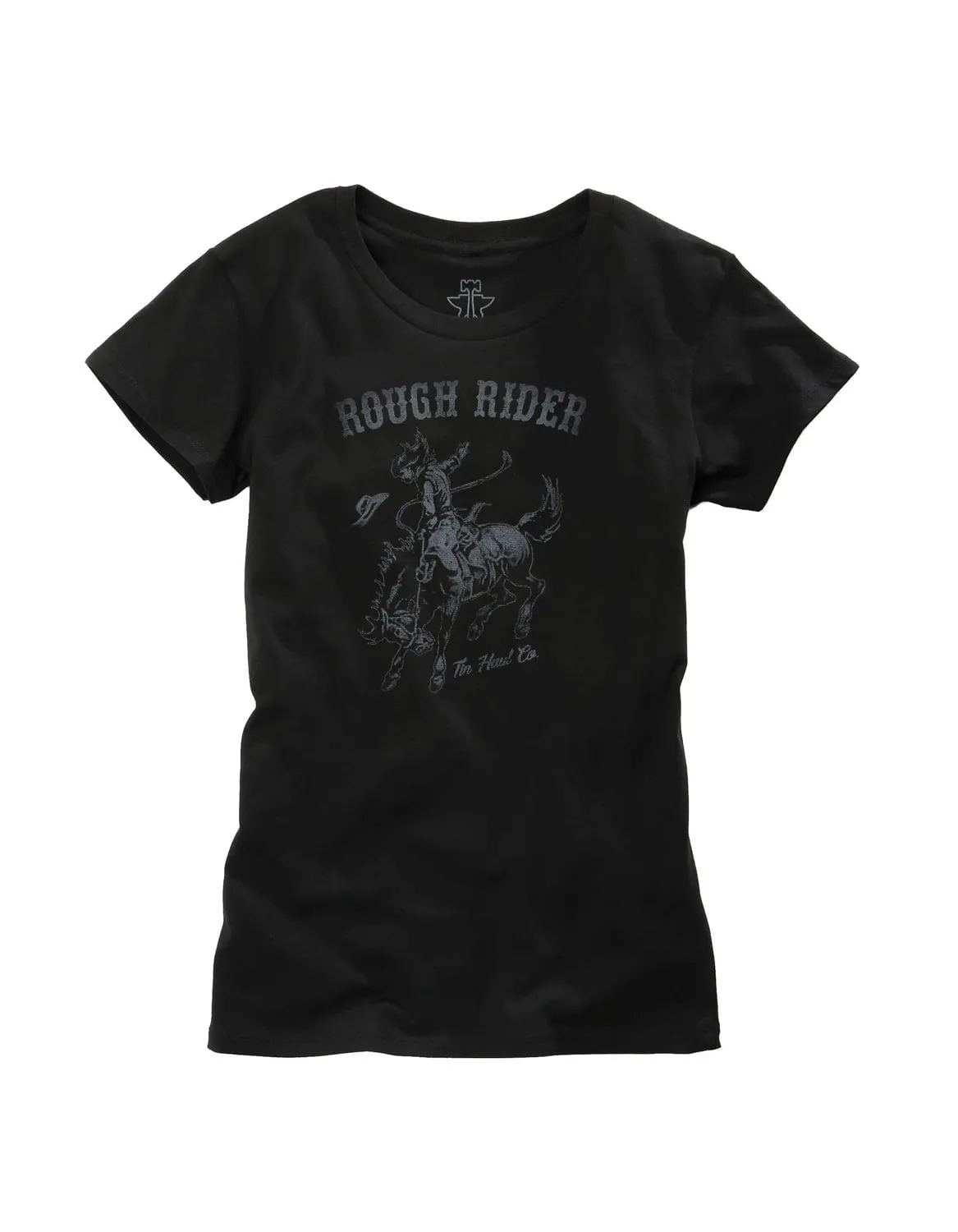 Local Favorite Tin Haul Womens Black 100% Cotton Rough Rider S/S T-Shirt
