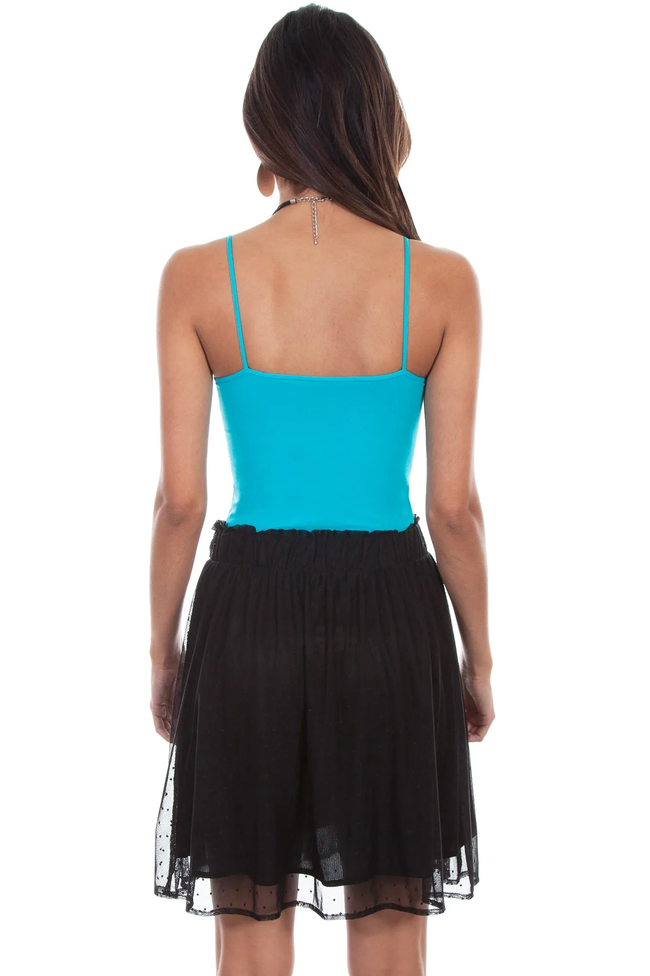 Fashion Lover Classic Wear Modern Minimalist Scully Womens Black Nylon Swiss Dot Skirt