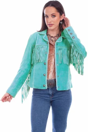 Easy Life Scully Womens Cowgirl Fringe Turquoise Leather Leather Jacket Scully Womens Cowgirl Fringe Turquoise Leather Leather Jacket Chic Design