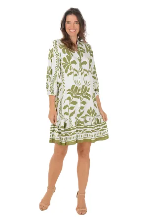 Easy Maintenance Flowering Vine Tiered Button-Front Dress Comfy Style Spring Garden Flowering Vine Tiered Button-Front Dress