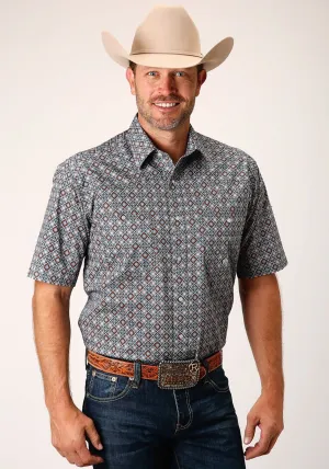 Easy Outfits Roper Mens 1452 Silver Foulard Grey 100% Cotton Tall S/S Shirt Lightweight texture Roper Mens 1452 Silver Foulard Grey 100% Cotton Tall S/S Shirt