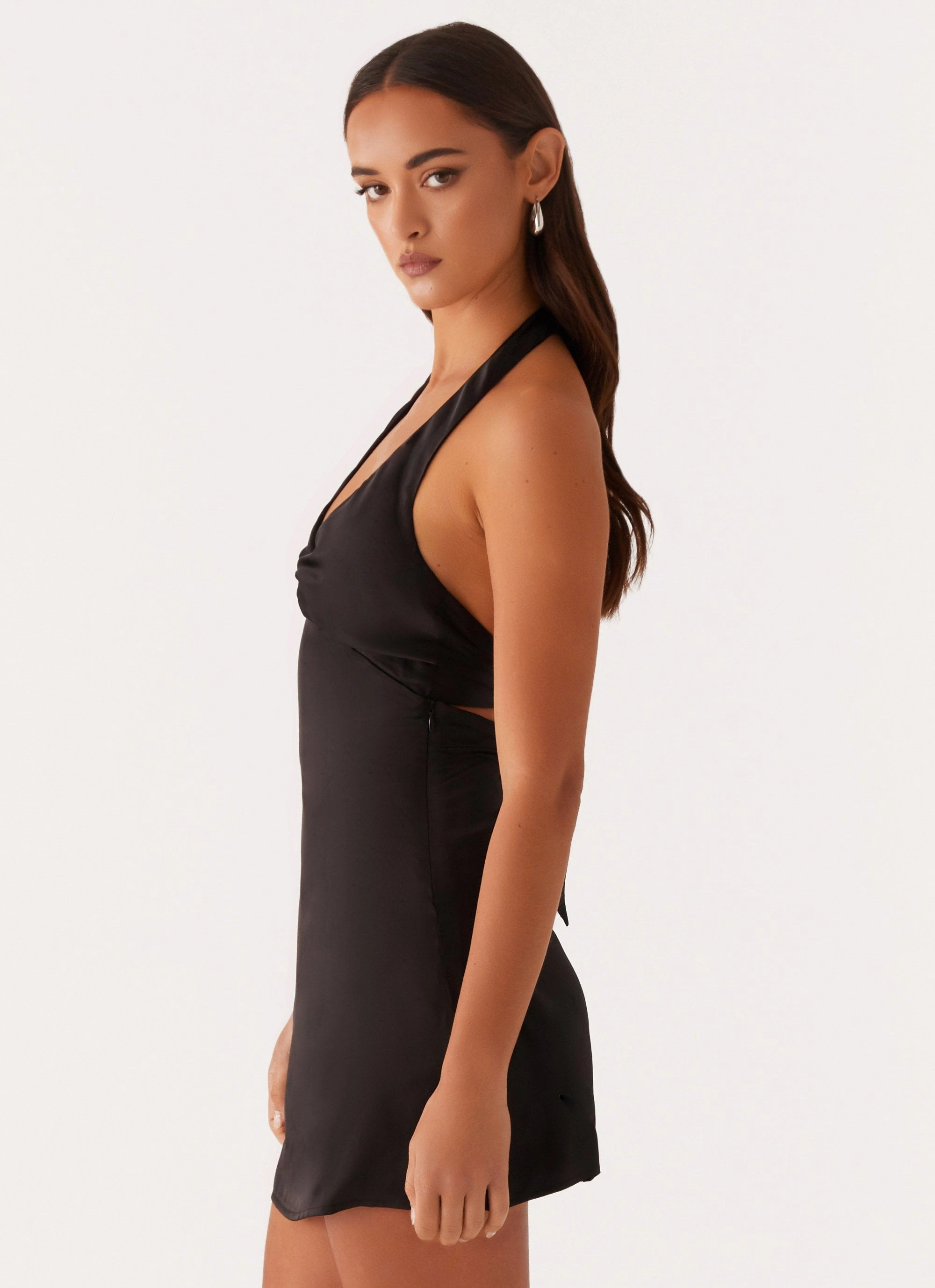 Heavy Hearted Mini Dress - Black slim fit