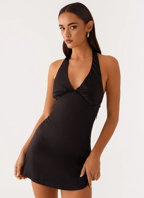 Easy Maintenance Heavy Hearted Mini Dress - Black Heavy Hearted Mini Dress - Black Scoop-Neck Nature Glow