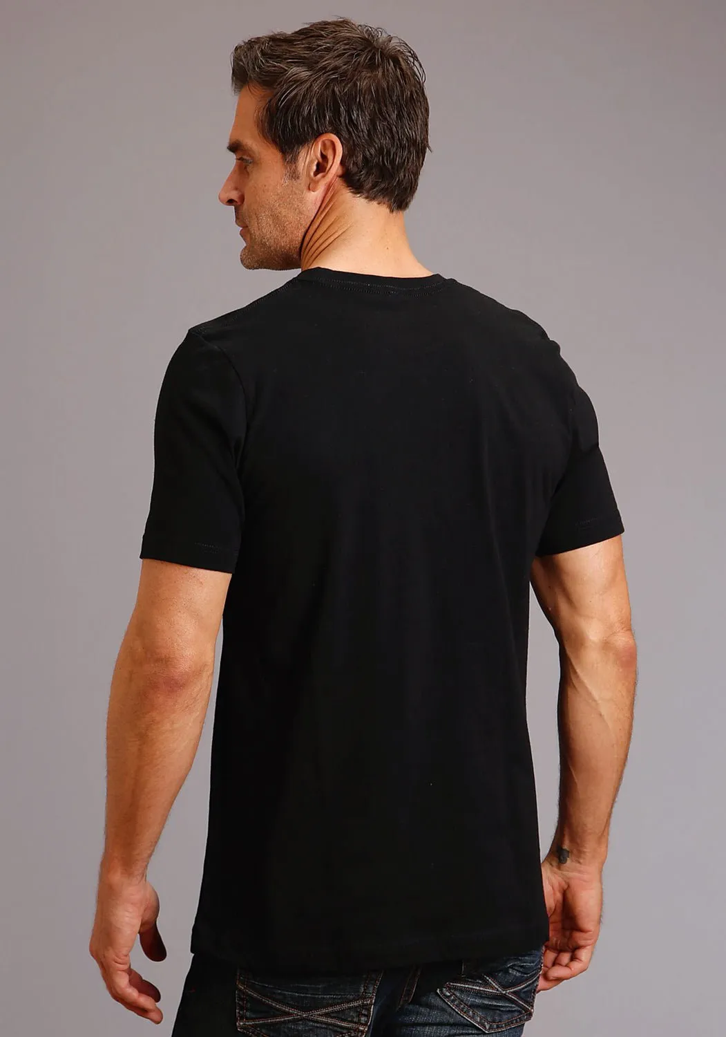 Travel Essential Stetson Mens Black 100% Cotton The Open Road S/S T-Shirt