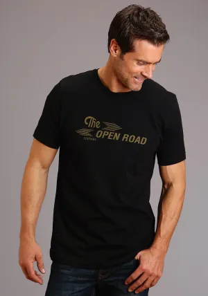 Eco Recycled Polyester Stetson Mens Black 100% Cotton The Open Road S/S T-Shirt Stetson Mens Black 100% Cotton The Open Road S/S T-Shirt Perfect Fit