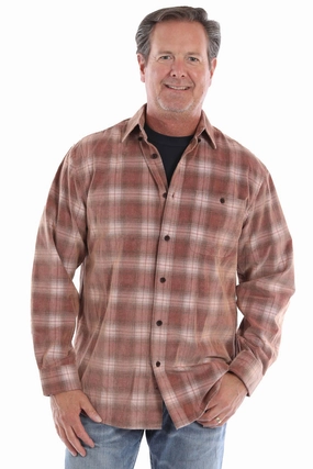 Eco-friendly Scully Mens Yarn Dyed Cord Russet 100% Cotton Plaid L/S Shirt Scully Mens Yarn Dyed Cord Russet 100% Cotton Plaid L/S Shirt Breathable Layer Formal Elegance