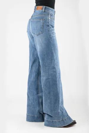 Edgy Detail Tin Haul Womens Claire Angled Side Seam Blue Cotton Blend Jeans Tin Haul Womens Claire Angled Side Seam Blue Cotton Blend Jeans Fashion Daily
