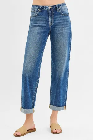 Edgy style Perri Mid Rise Boyfriend Roll Up Jeans Perri Mid Rise Boyfriend Roll Up Jeans Couple Look Elegant Summer Vibes Timeless Fashion