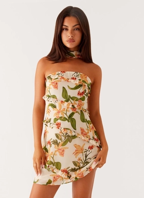 Edwina Strapless Mini Dress - Floral Print Light Fabric Edwina Strapless Mini Dress - Floral Print Comfortable office piece