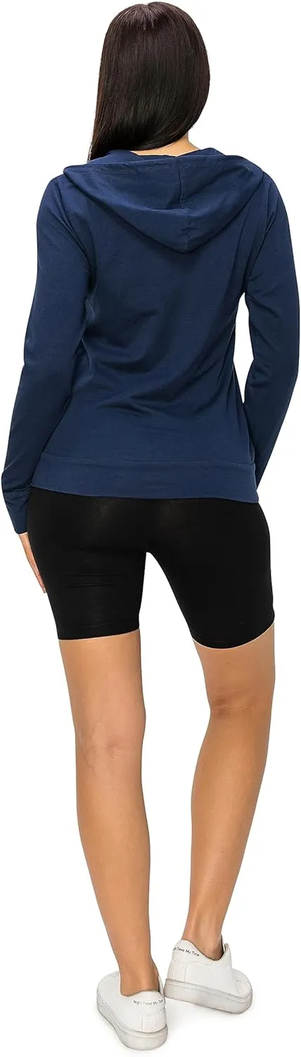 Eevee Women's Full Zip Hoodie - Lightweight Jacket Active Sweater Hooded Sweatshirt Slim Fitting Yoga Activewear