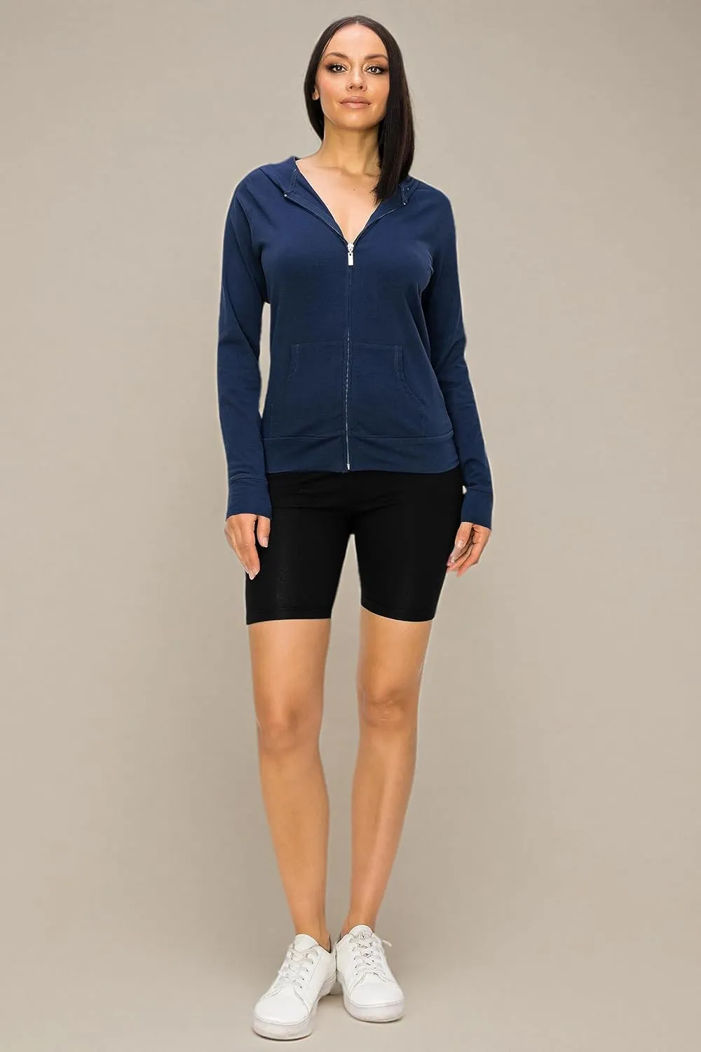 Eevee Women's Full Zip Hoodie - Lightweight Jacket Active Sweater Hooded Sweatshirt Slim Fitting Yoga Activewear