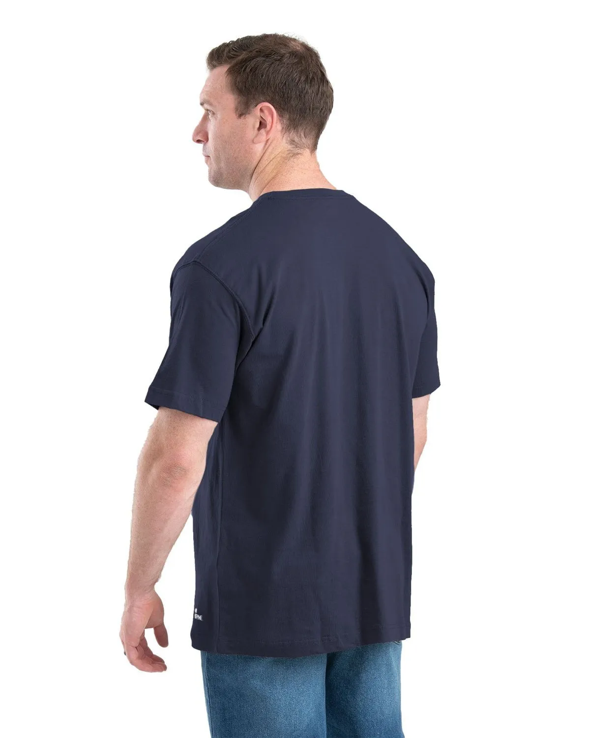 Everyday Fashion Eco Friendly Dye Berne Apparel Mens Heavyweight Pocket Tee Navy 100% Cotton S/S T-Shirt