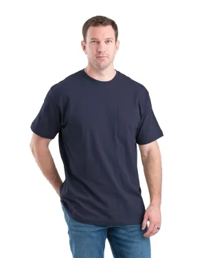 Effortless Comfort Berne Apparel Mens Heavyweight Pocket Tee Navy 100% Cotton S/S T-Shirt Clean Edge Trim Anti Odor Treatment Berne Apparel Mens Heavyweight Pocket Tee Navy 100% Cotton S/S T-Shirt