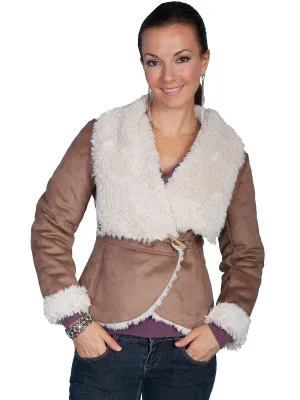Effortless Look Scully Ladies Faux Oversize Fur Collar Jacket Hazelnut 100% Polyester All Round Piece Street Mood Scully Ladies Faux Oversize Fur Collar Jacket Hazelnut 100% Polyester