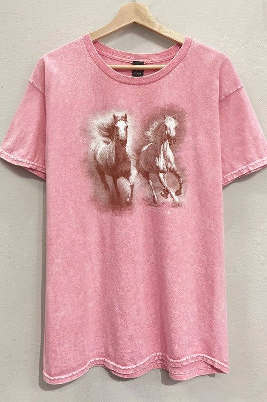 Wild Horses Mineral Tee S-XL Active Wear Fit