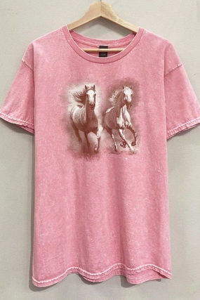Effortless Fit Wild Horses Mineral Tee S-XL Wild Horses Mineral Tee S-XL Relaxed Everyday Wear