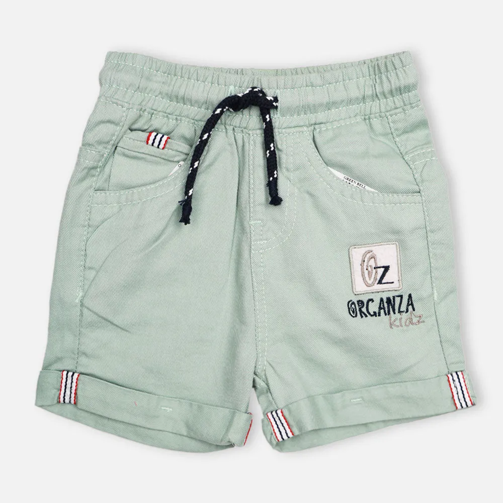 Elasticated Waist Shorts- Grey, Peach & Green