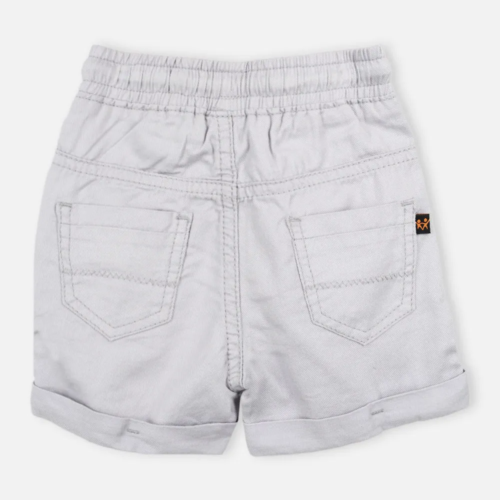 Elasticated Waist Shorts- Grey, Peach & Green