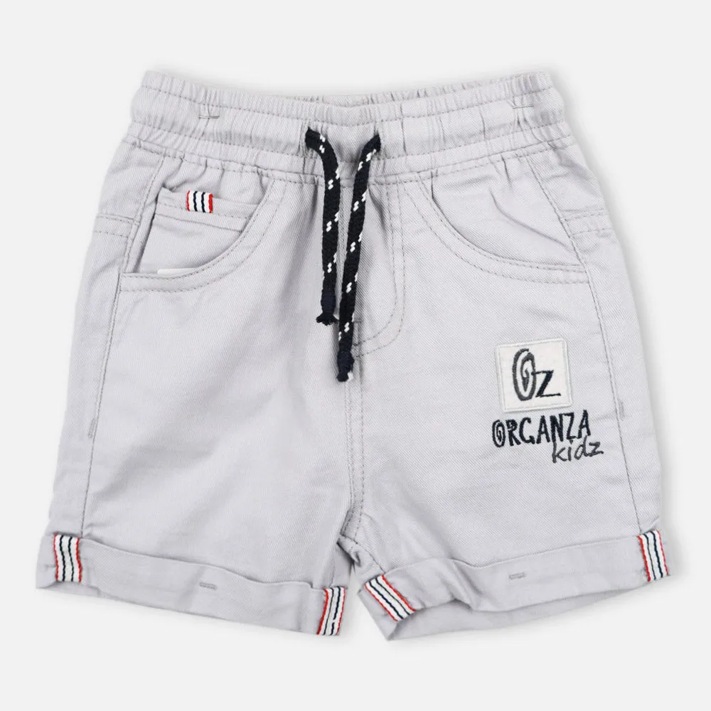 Elasticated Waist Shorts- Grey, Peach & Green