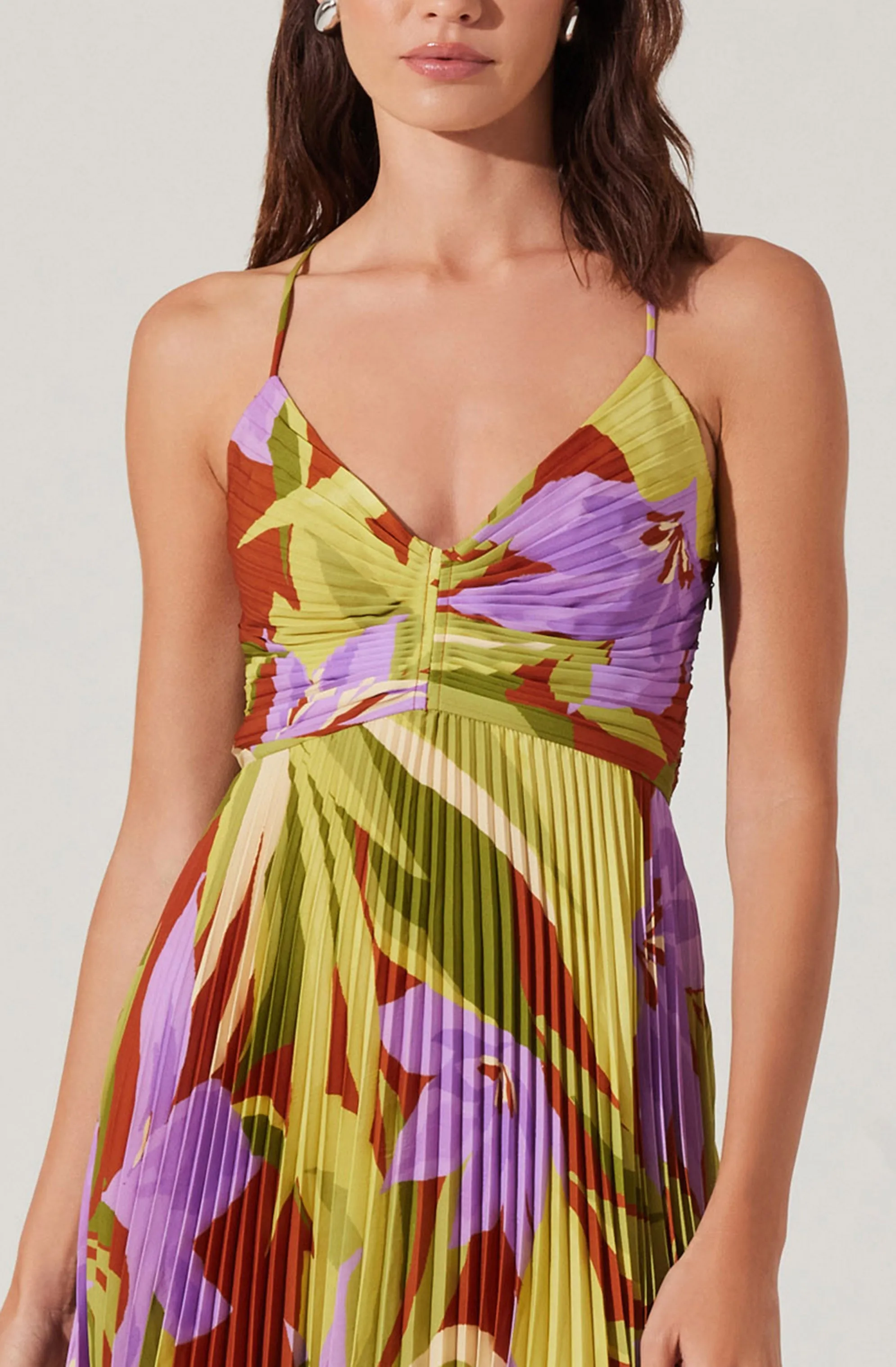 Cool Comfort Feminine Vibe Blythe Dress in Green Rust Floral