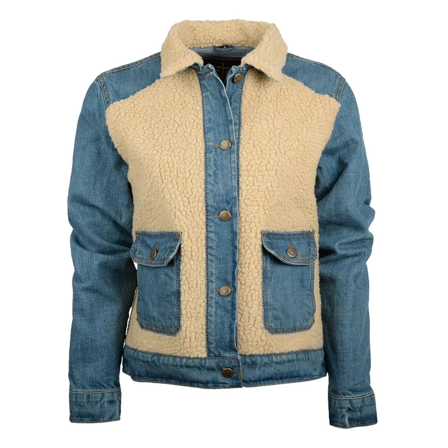 Flexible Comfort STS Ranchwear Womens The Hadley Sherpa Denim 100% Cotton Cotton Jacket